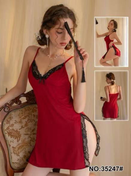 Secret Blush Side Slit Open Nighty