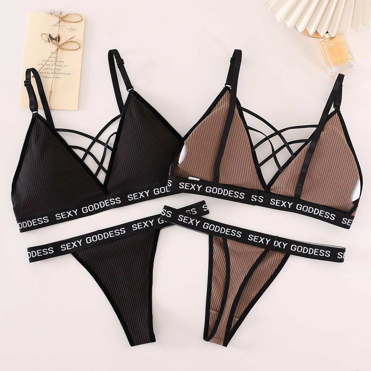 Secret Blush Cotton Bralette With T Panty