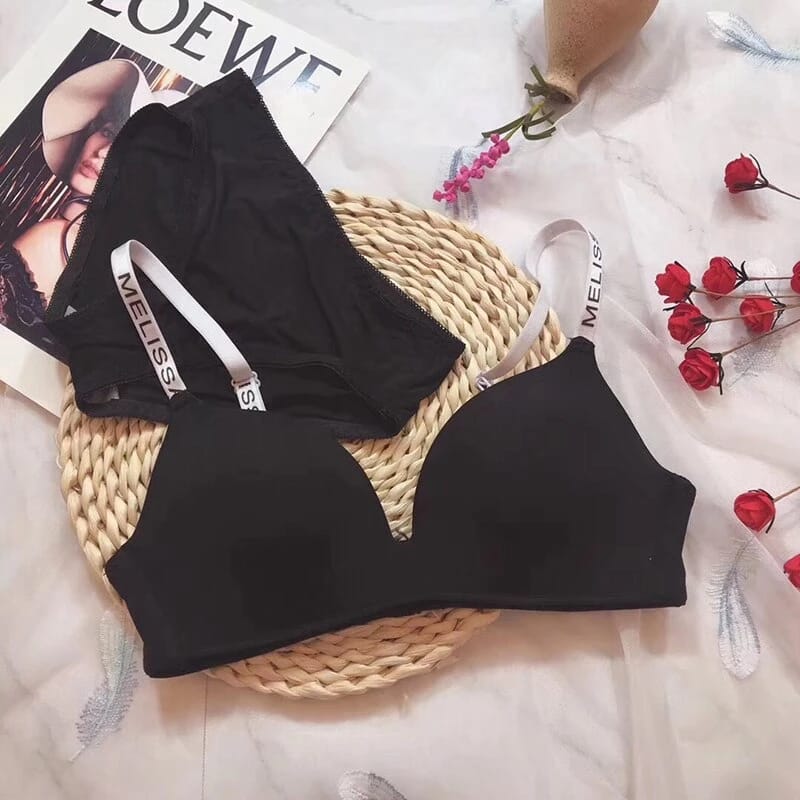 Secret Blush Seamless Strap Wireless Push Up Bralette with Panty