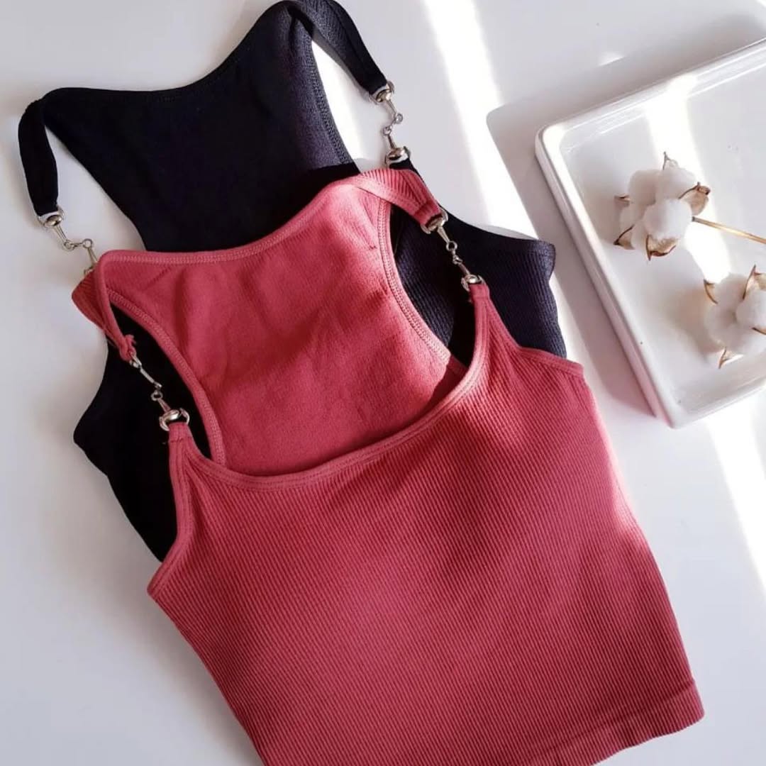 Secret Blush Padded Tank Top With Metal Buckles For Women