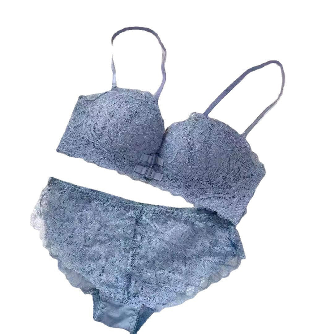 Elegant Lace Bow Bra – Soft Padded Comfort Bra