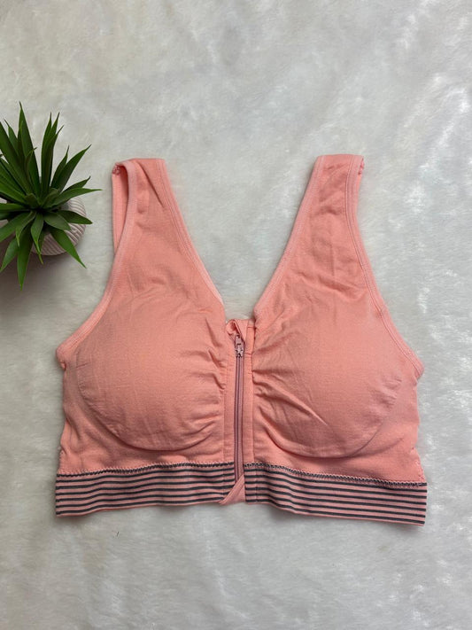 Front Zipper Cotton Comfort Sports Bra