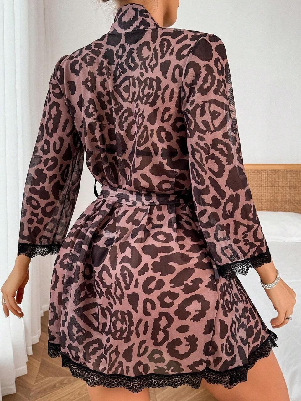 Leopard After Dark 3-Piece Robe Set