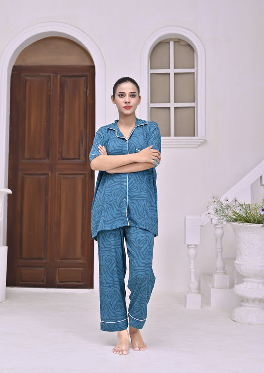 Secret Blush Linen Pajama Suit Emerald
