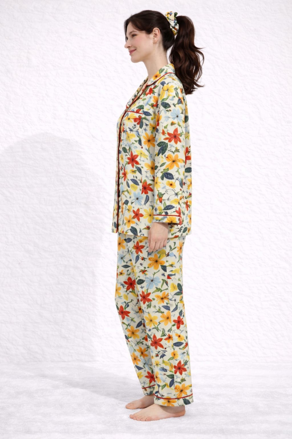 Sunny Blossom Linen Pajama suit