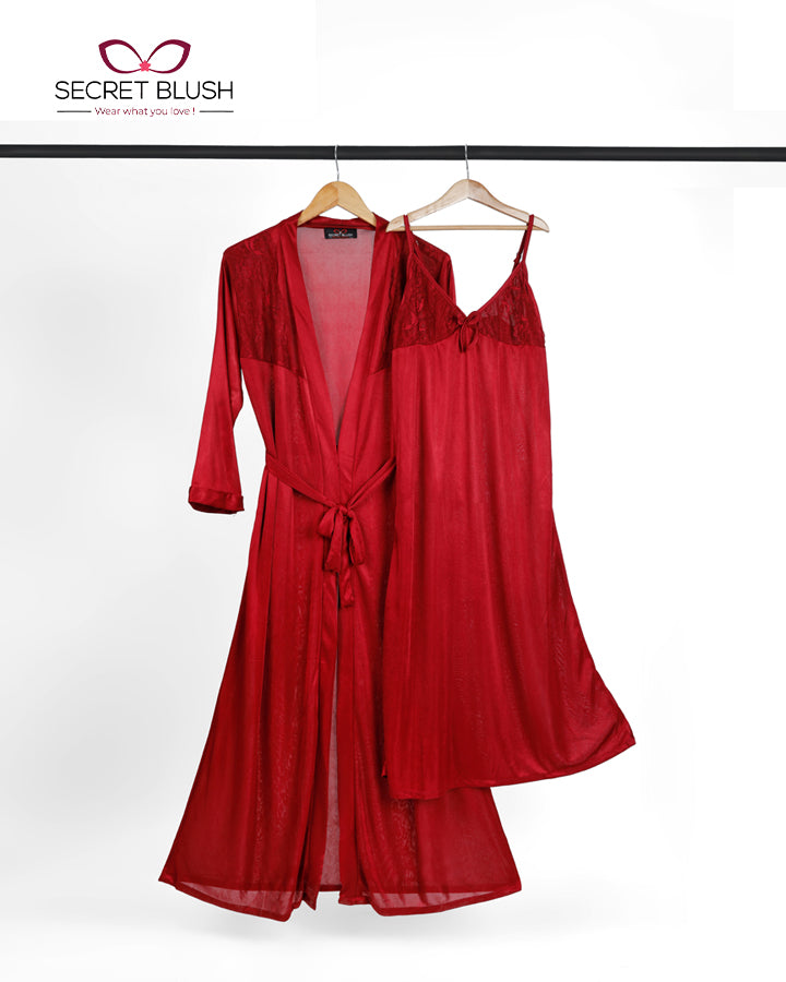 Secret Blush 2 Pieces Silk Nighty