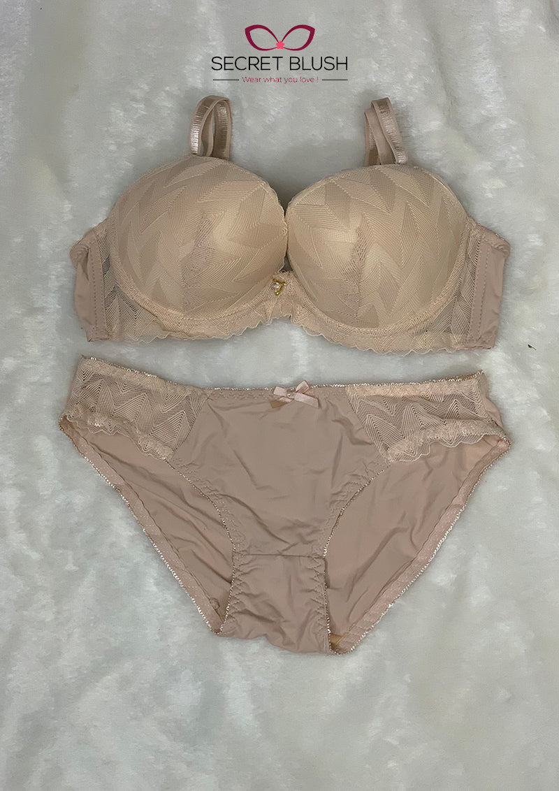 Secret Blush Patterned Padded Bra Set