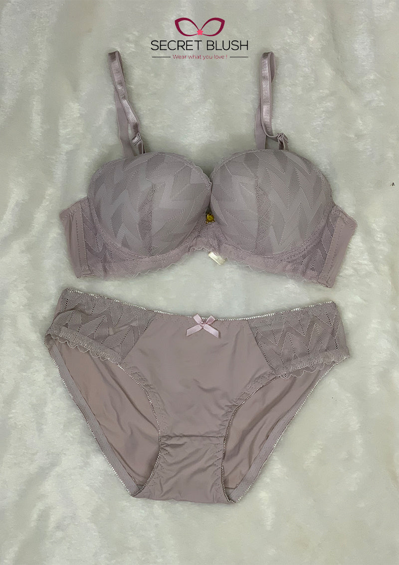 Secret Blush Patterned Padded Bra Set