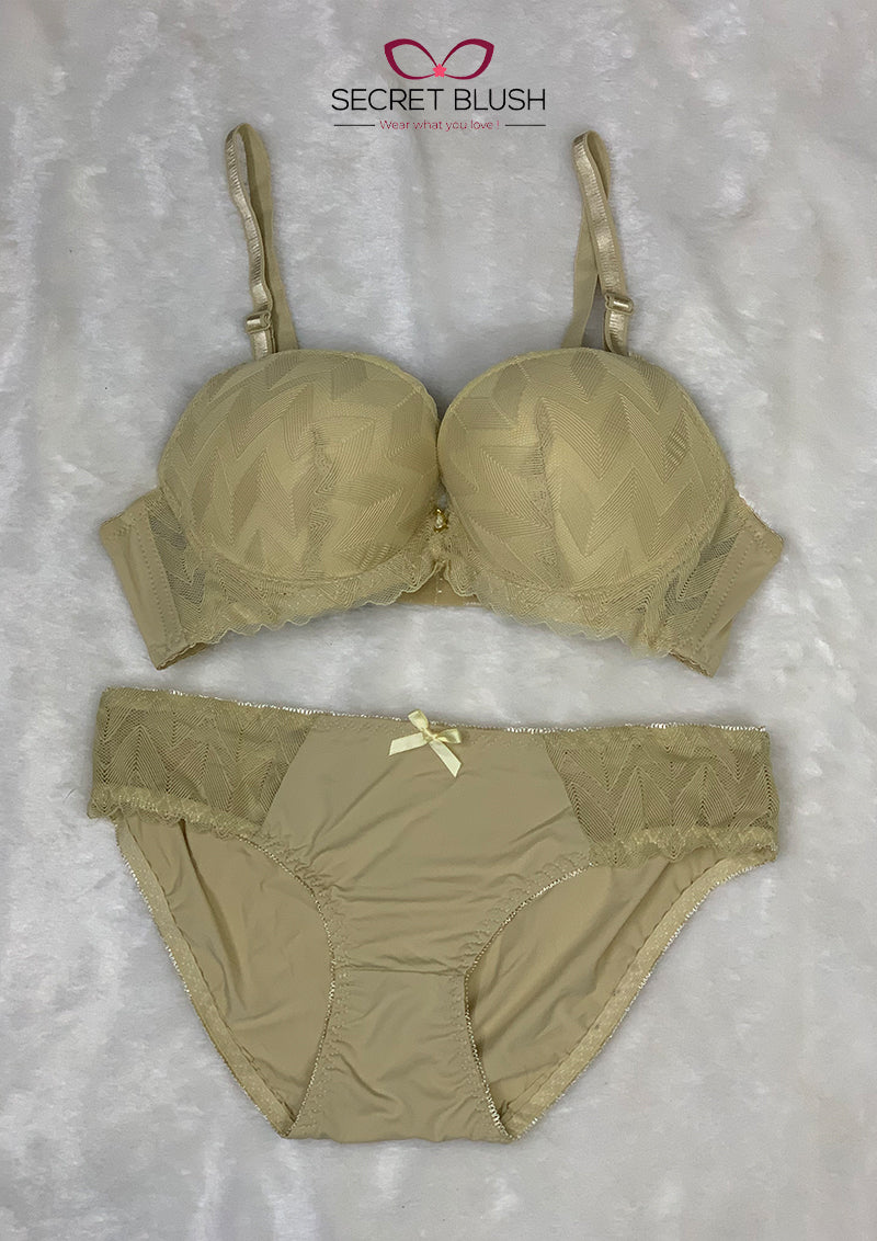 Secret Blush Patterned Padded Bra Set