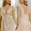 Elegant Lace Deep-V Babydoll Nightwear