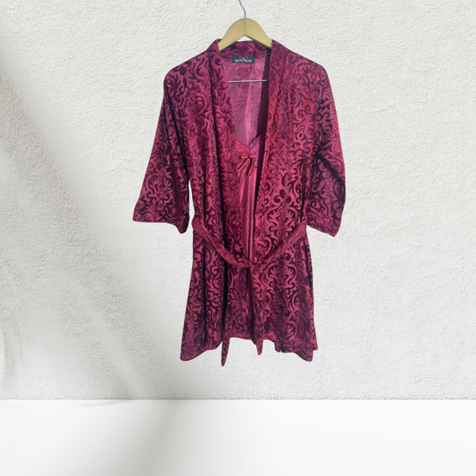 Secret Blush 2-piece Velvet Gown Set