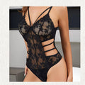 Secret Blush-Sexy Lace Strappy Back Lingerie Bodysuit