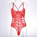 Secret Blush-Sexy Lace Strappy Back Lingerie Bodysuit