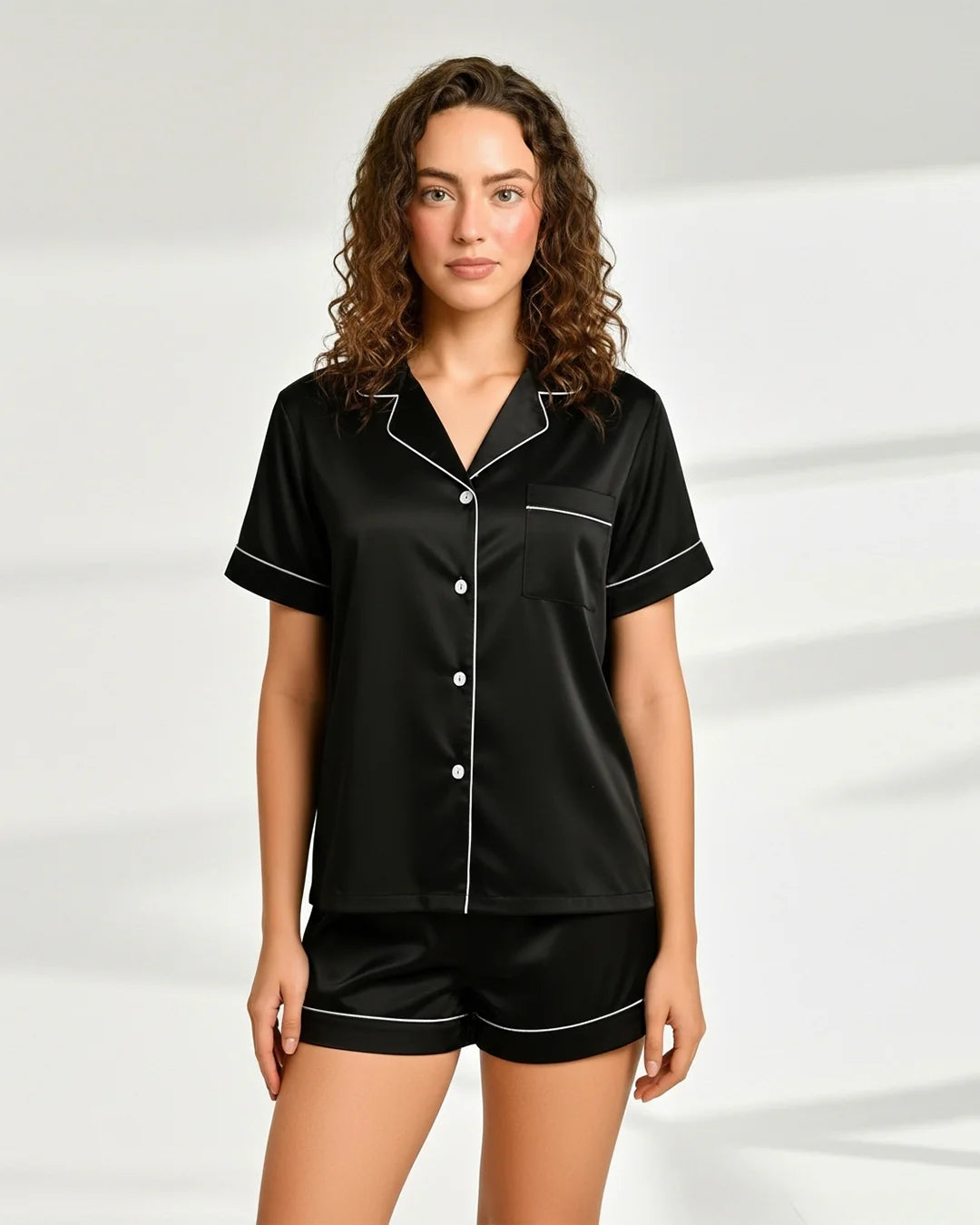 Classic Satin Shorts Pajama Set