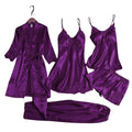 Secret Blush 5pcs Luxury Silk Bridal Nightgown's Set