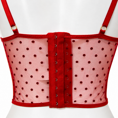 Secret Blush Ruby Dusk-Mesh Corset Set
