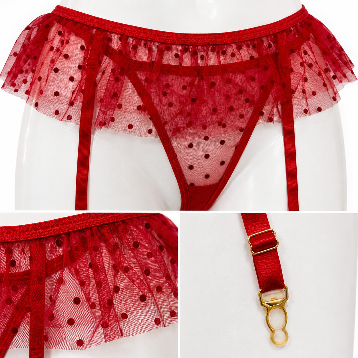Secret Blush Ruby Dusk-Mesh Corset Set
