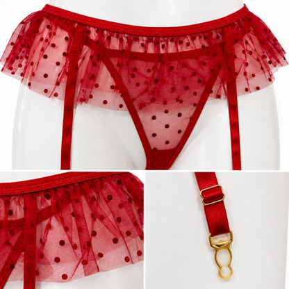Secret Blush Ruby Dusk-Mesh Corset Set
