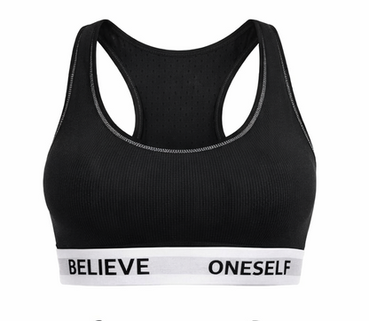 High-Support Ribbed Sports Bra Padded