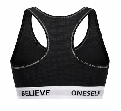 High-Support Ribbed Sports Bra Padded