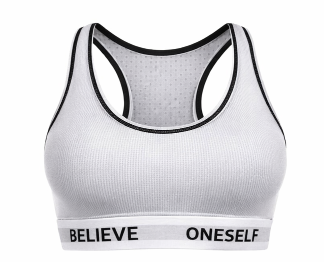 High-Support Ribbed Sports Bra Padded