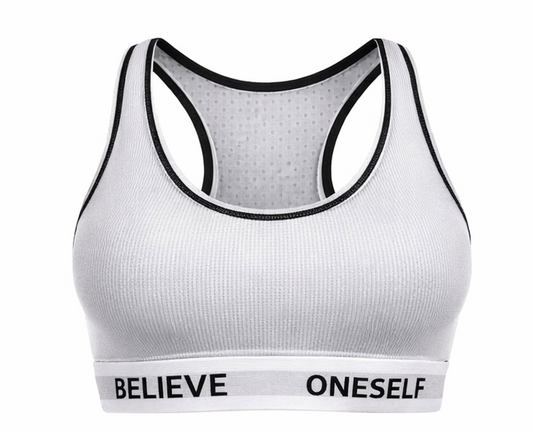High-Support Ribbed Sports Bra Padded