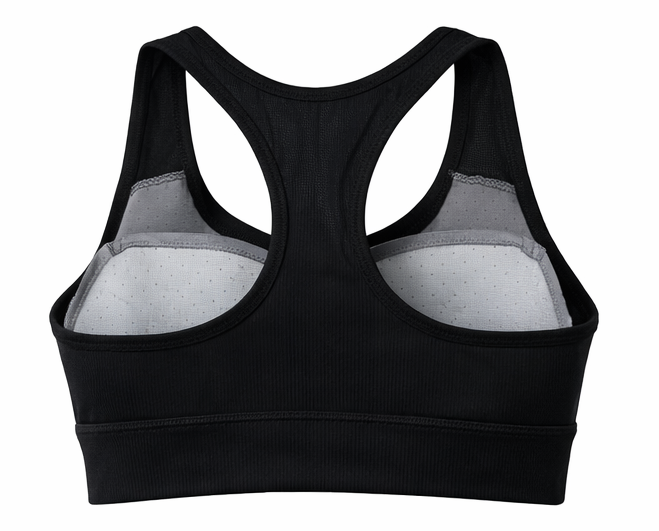 High-Support Soft Ribbed Sports Bra-Padded