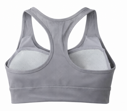 High-Support Soft Ribbed Sports Bra-Padded