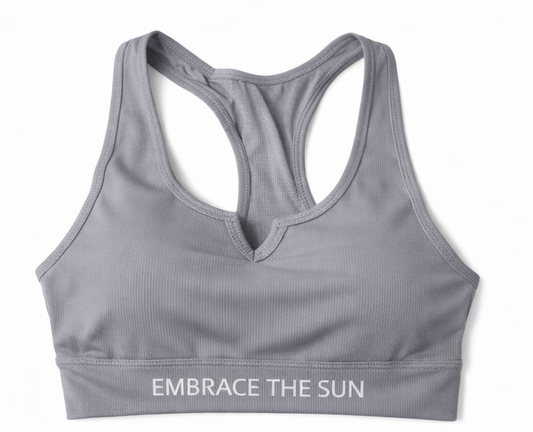 High-Support Soft Ribbed Sports Bra-Padded