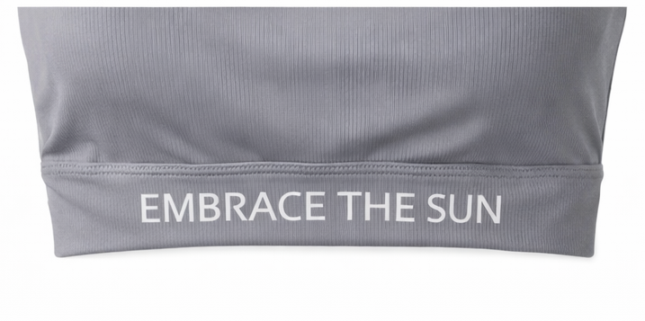 High-Support Soft Ribbed Sports Bra-Padded