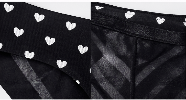 Second Skin Luxe Mesh heart Printed Panty