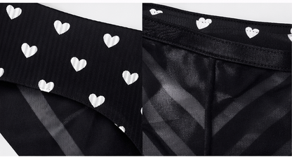 Second Skin Luxe Mesh heart Printed Panty