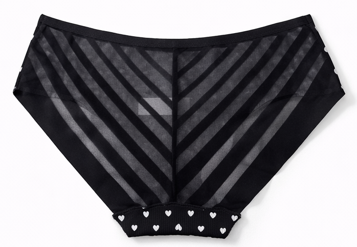 Second Skin Luxe Mesh heart Printed Panty