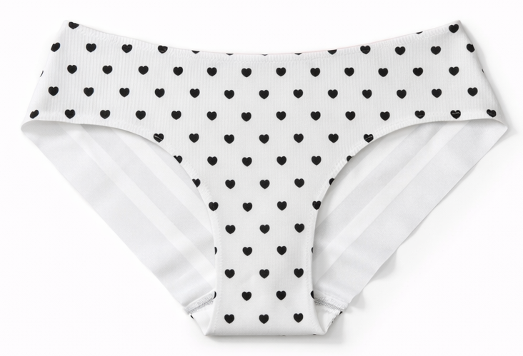 Second Skin Luxe Mesh heart Printed Panty