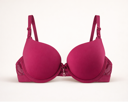 Padded Mesh Side Push-Up Bra