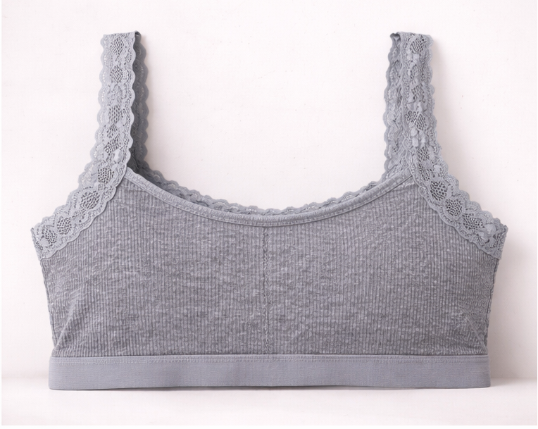 Lace Trim Ribbed Teenage Bra – Free Size Unpadded