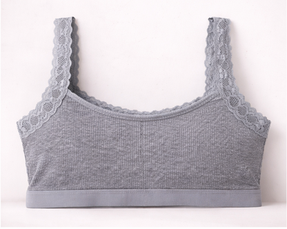 Lace Trim Ribbed Teenage Bra – Free Size Unpadded