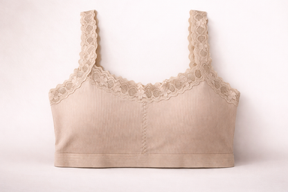 Lace Trim Ribbed Teenage Bra – Free Size Unpadded