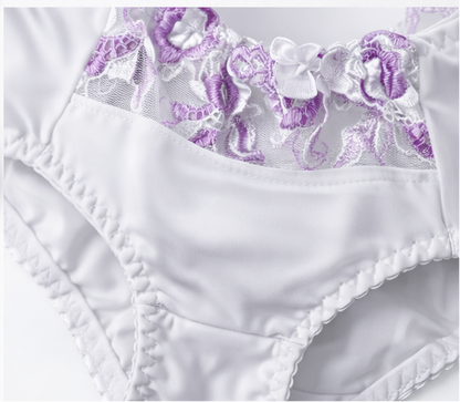 Non-padded underwire Floral Lace Bra & Panty Set