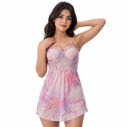 Pastel Bloom Strappy Cup Babydoll Slip