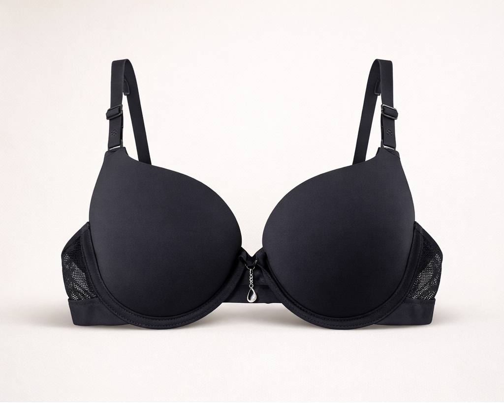 Padded Mesh Side Push-Up Bra