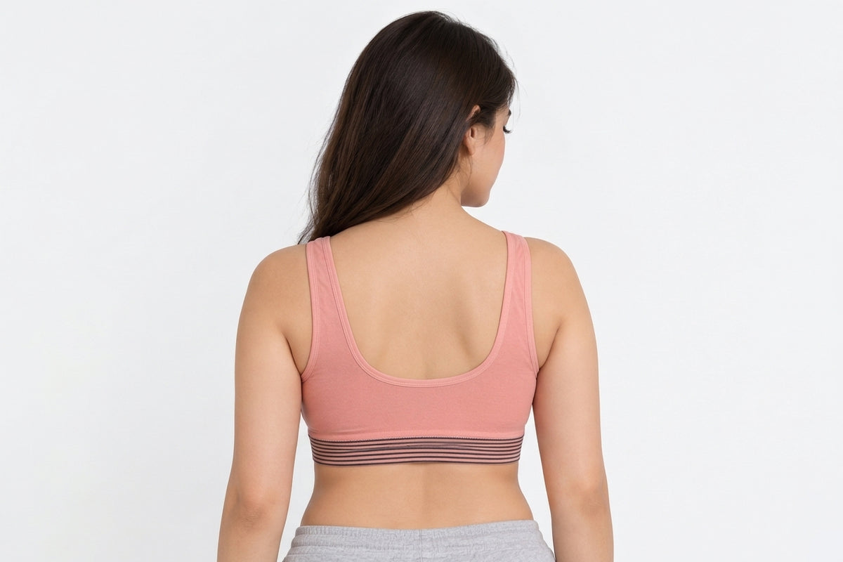 Front Zipper Cotton Comfort Sports Bra