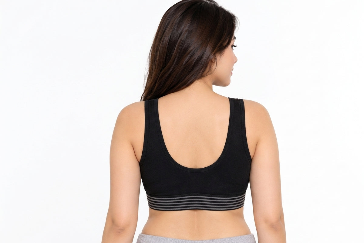 Front Zipper Cotton Comfort Sports Bra