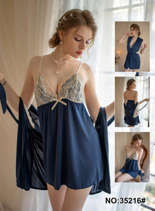 Silk 2 Pieces Net Nighty
