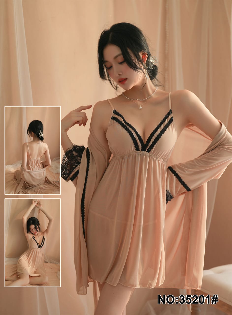 Secret Blush 2 Pieces Silk Nighty