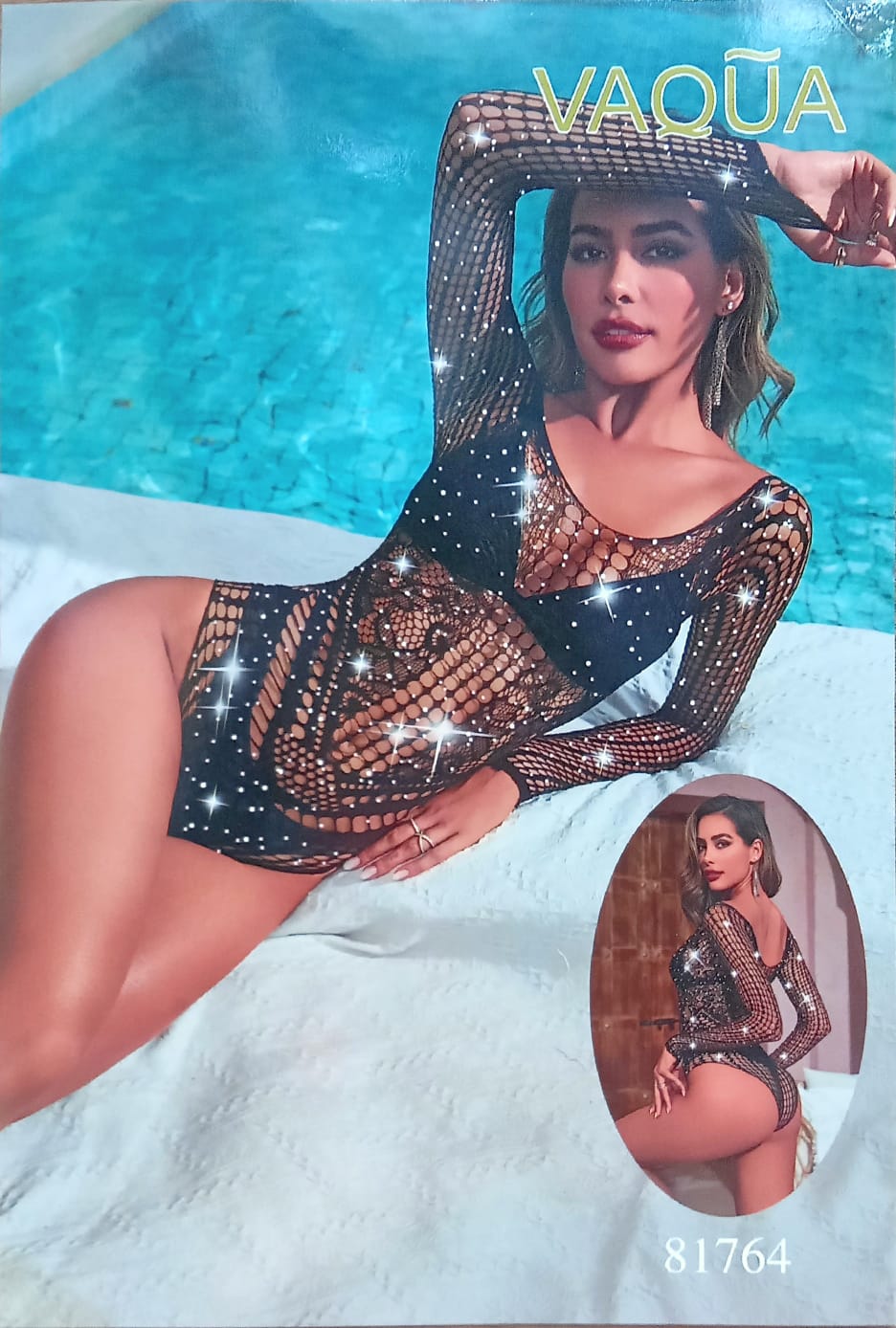 Shiny Stones Net Stocking Nighty