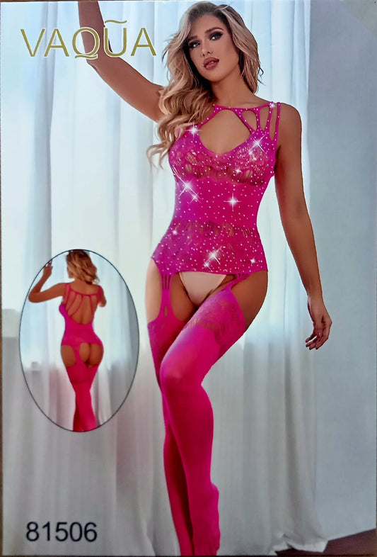 Shiny Stones Net Stocking Nighty