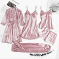 Secret Blush 5pcs Luxury Silk Bridal Nightgown's Set