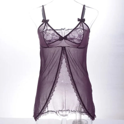 Secret Blush Bridal Two Piece Lace Mesh Nighty