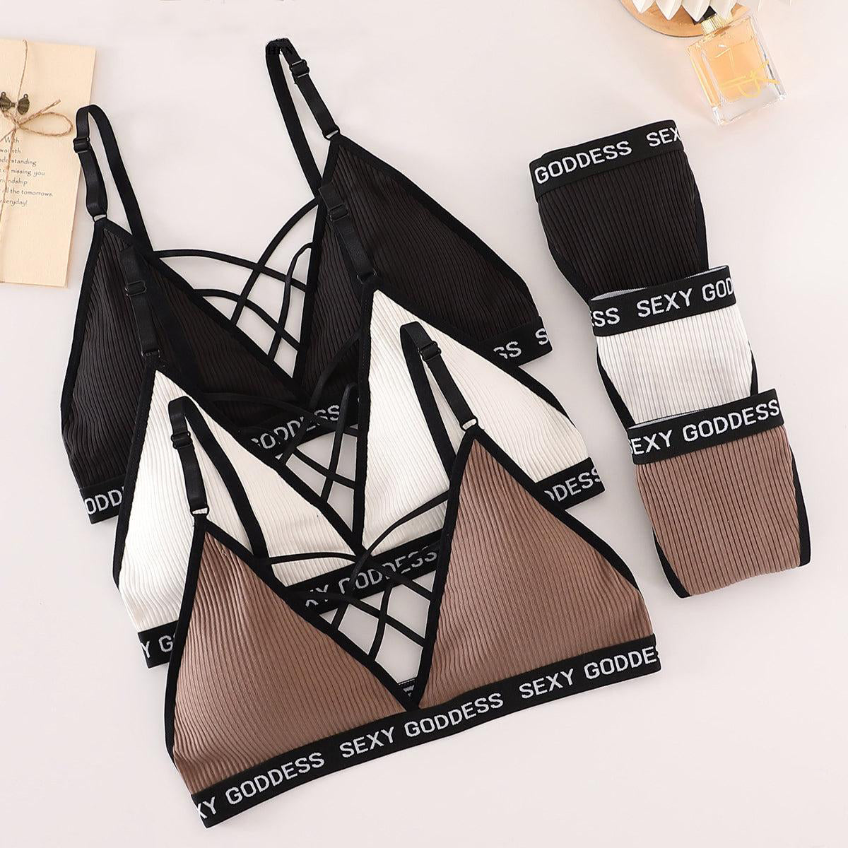 Secret Blush Cotton Bralette With T Panty